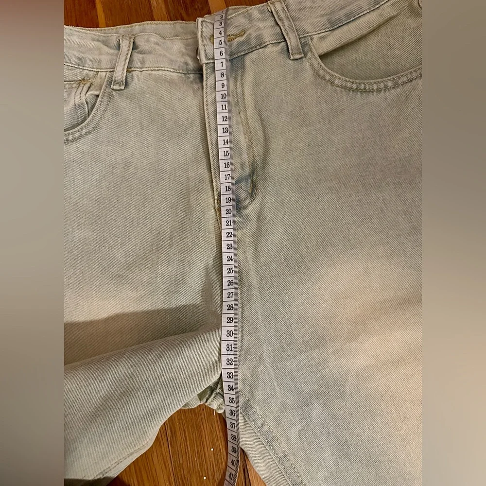 🤍 K46641‎ Baggy Wide Leg Light Wash Jeans Neutral Denim 33x30 🤍